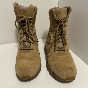 Combat boots, size 10, tan